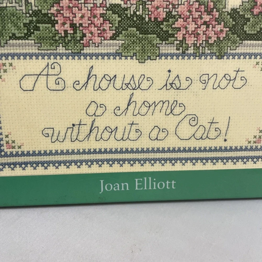 Cross Stitch Wit & Wisdom Craft Book Hardcover by Joan Elliott Kitty Cat